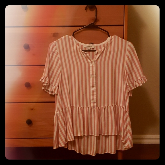 Madewell Tops - Madewell Striped Relaxed Peplum Top